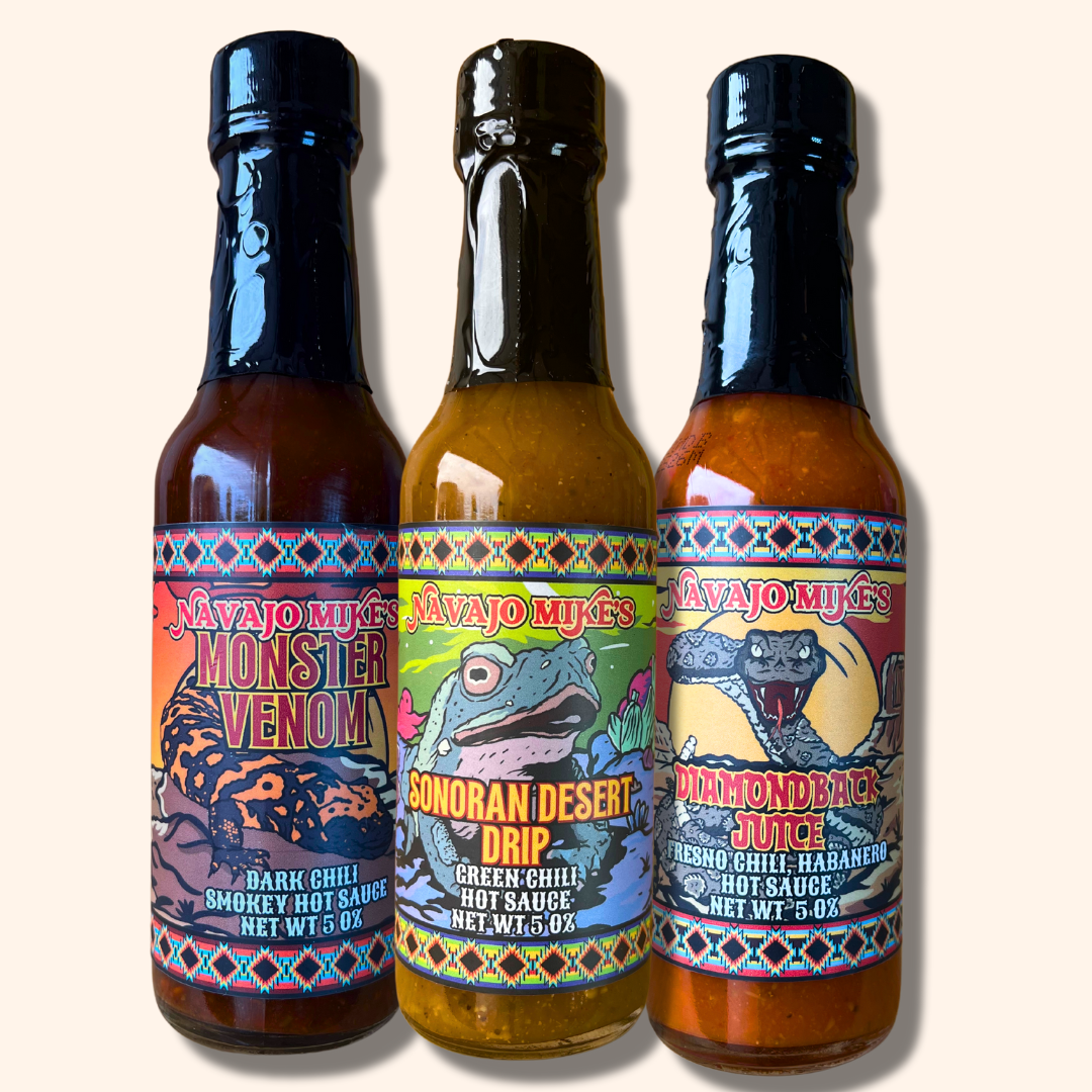 Hot Sauce 3 Pack "Diamondback Juice" "Sonoran Desert Drip" "Monster Venom"