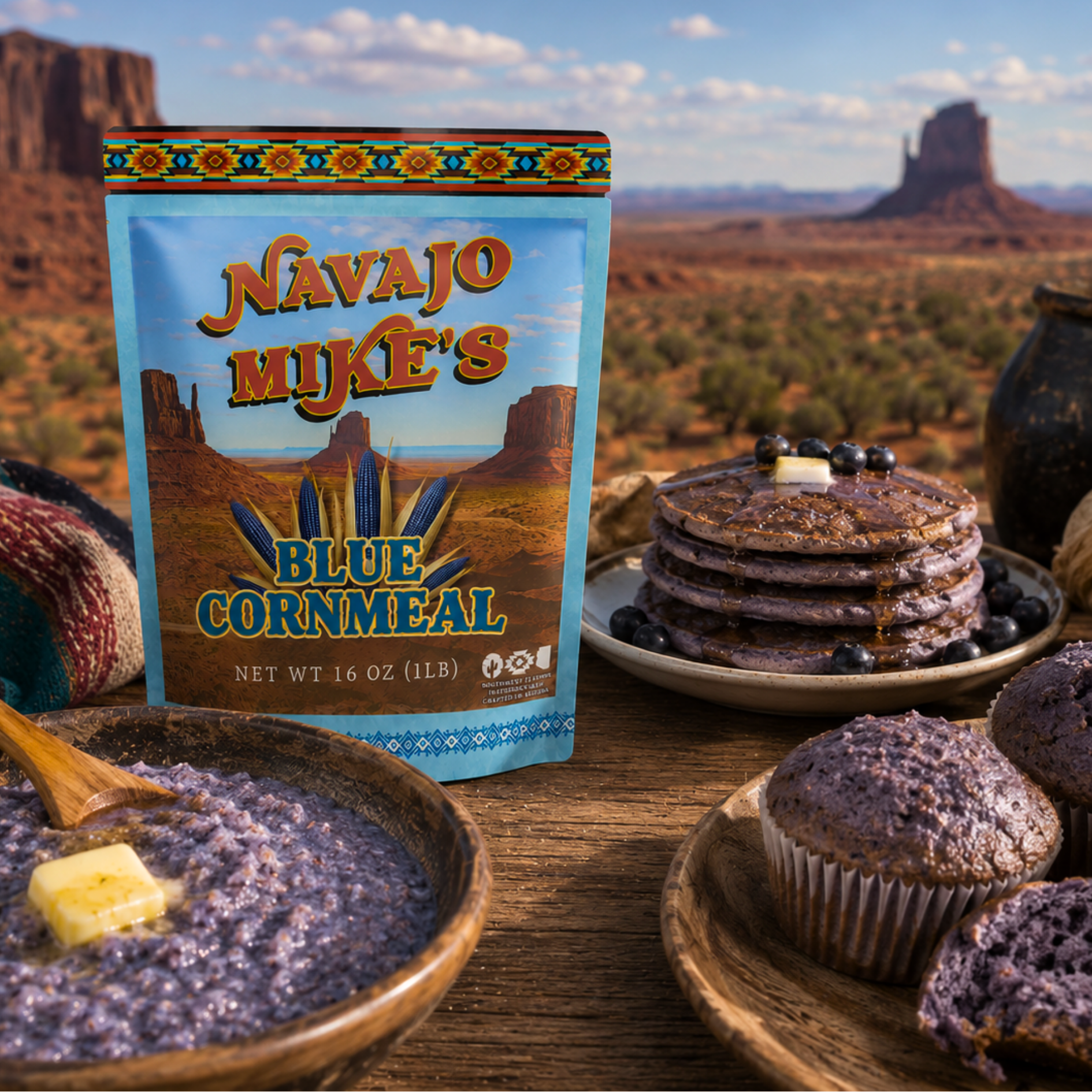 Blue Cornmeal Mix 1lb (16oz)