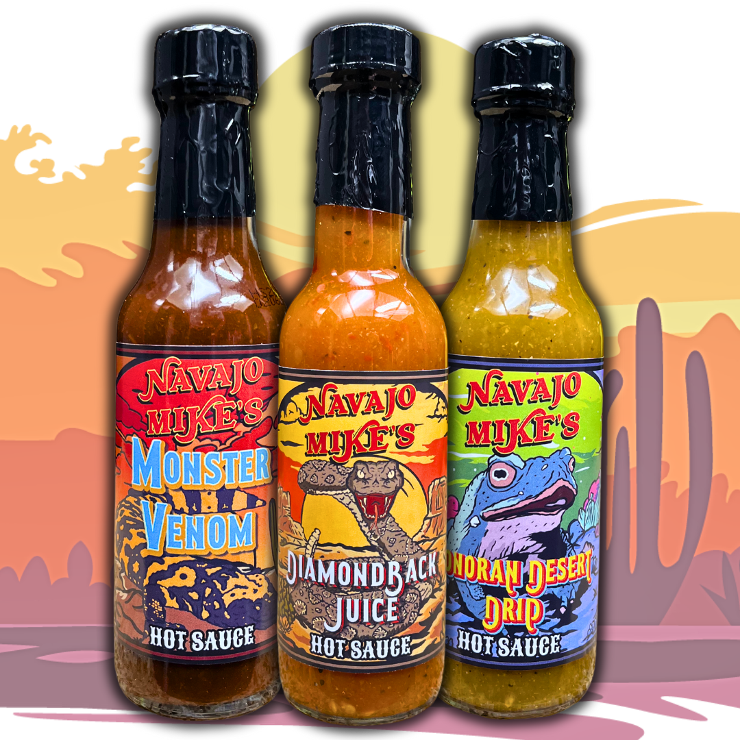 Hot Sauce 3 Pack "Diamondback Juice" "Sonoran Desert Drip" "Monster Venom"