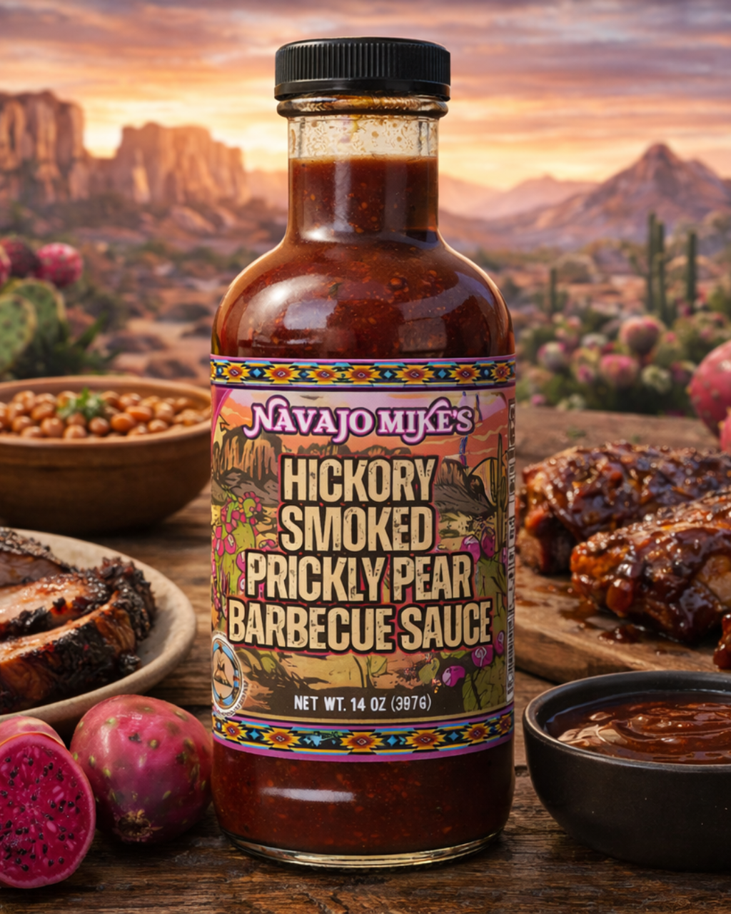 Hickory Smoked Prickly Pear BBQ Sauce 14 oz